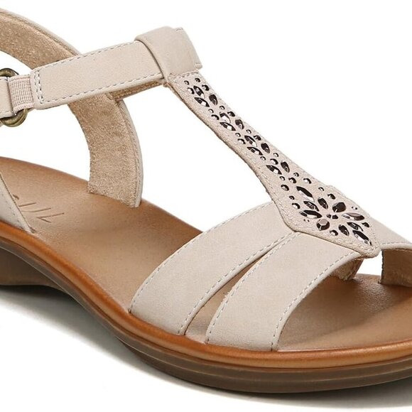 Women's Summer Sandals Faux Leather Flat Shoes Rhinestones Comfortable - Picture 1 of 7